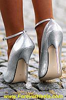 SP16, Glitter Silver PU, 16cm Metallic Heels, High Heels, 6 Inch Heels Forever