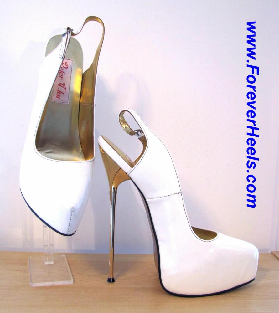gold 6 inch heels