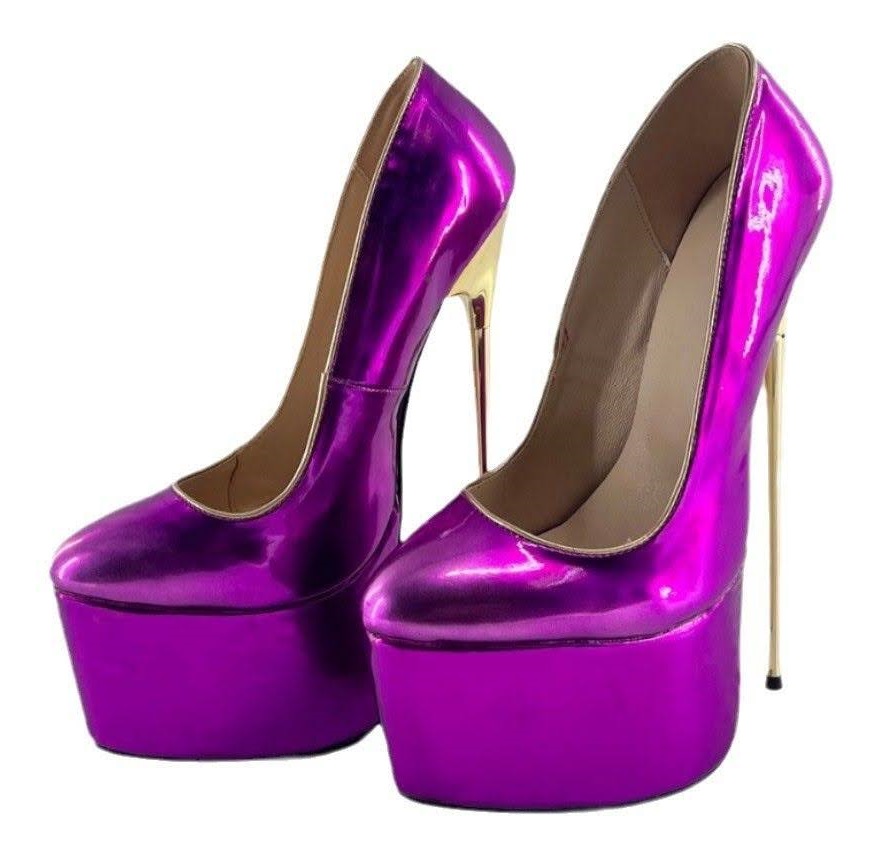 GODDESS_22 Regular Arch Piped Edges Visible Platform 22cm Metallic Heel Extreme High Heel Pumps
